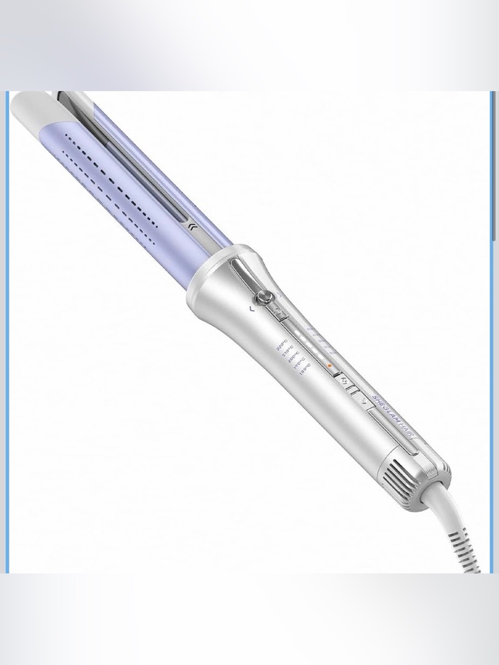 Ceramic Curling Wand in Light Purple and Silver